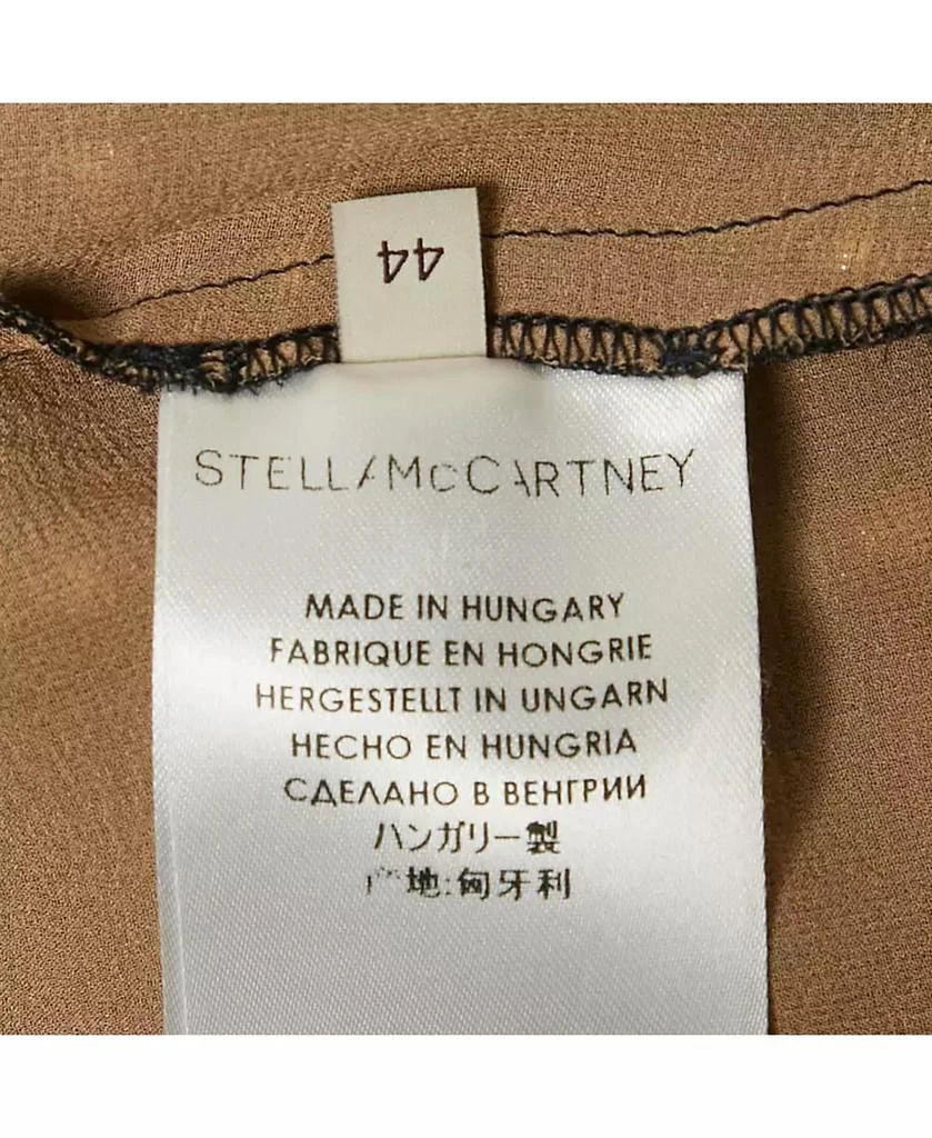 Pre-Owned Stella McCartney Women's Navy Blue Silk Lurex Fil-Coupe Tie-Up Detail Jumpsuit 6