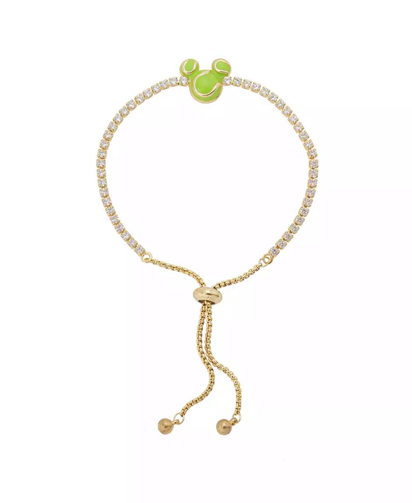 Disney Mickey Mouse Cubic Zirconia Ball Tennis Bolo Bracelet