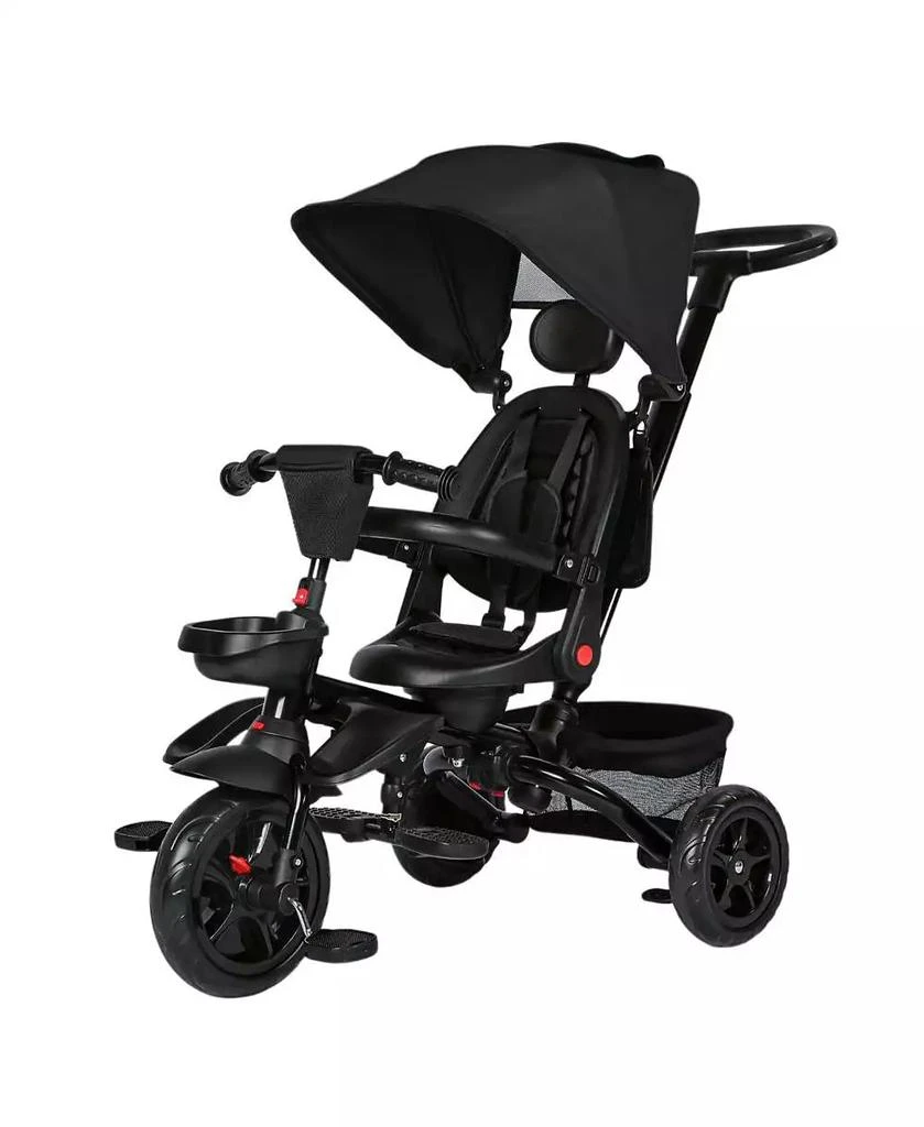 Kinder King Kids Tricycle Stroller, 7 In 1 Folding Toddler Trike w/Adjustable Push Handle