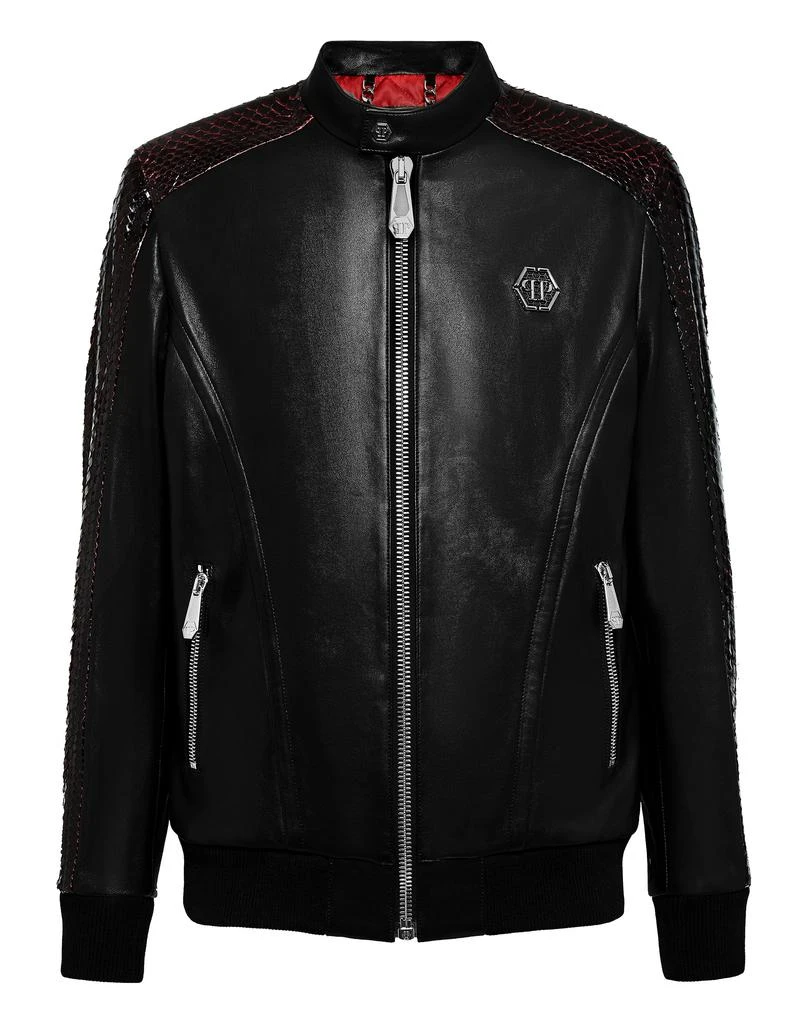 Philipp Plein Leather Moto Jacket Luxury 1