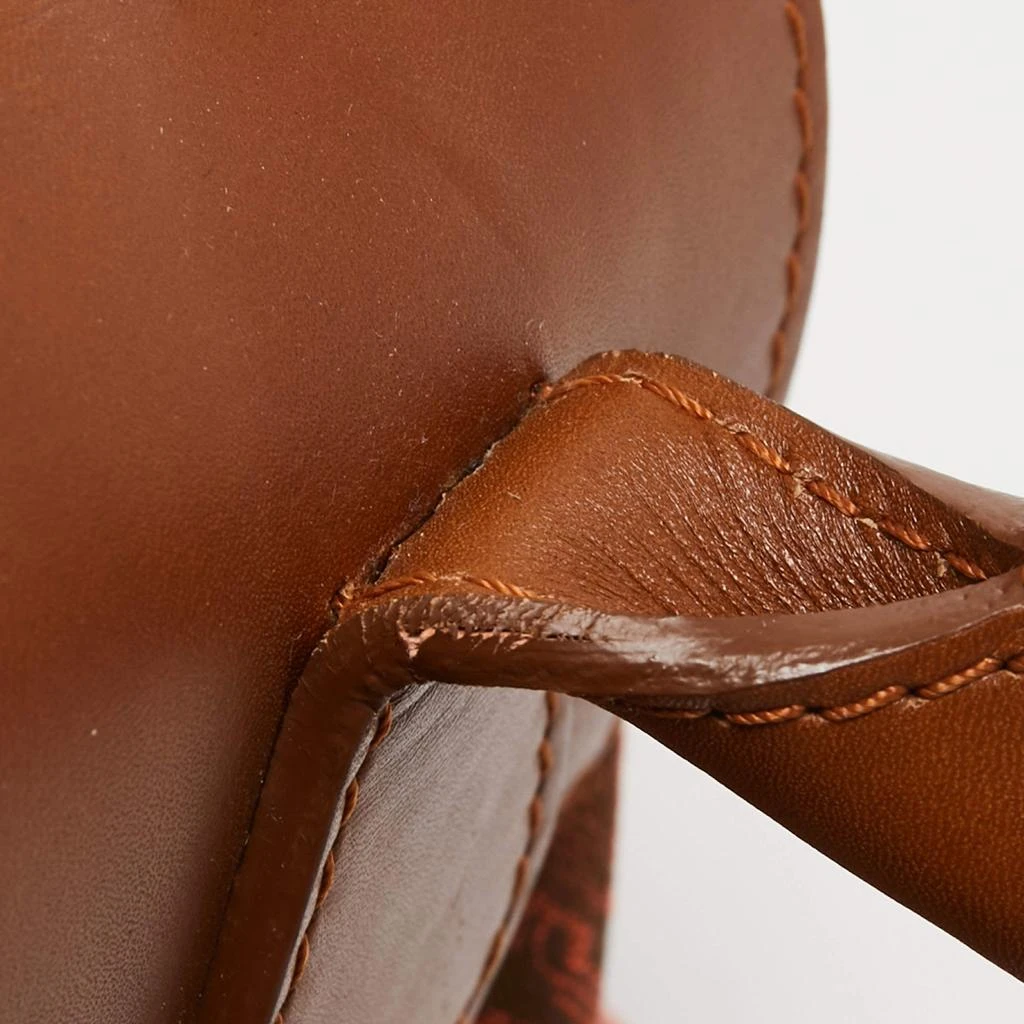 Gianfranco Ferre Gianfranco Ferre Brown Jacquard Fabric and Leather Flap Satchel 13