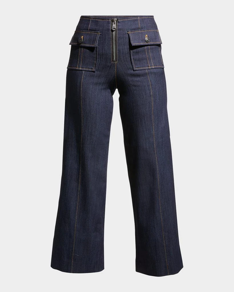 Cinq a Sept Azure Wide-Leg Stitched Pants 1