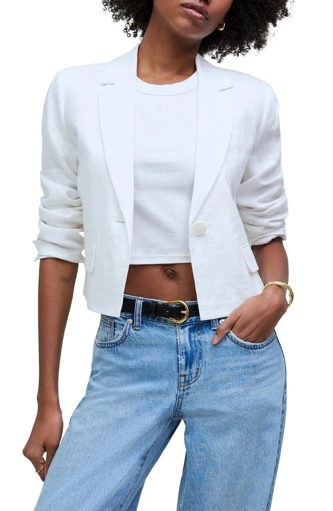 Madewell Crop Linen Blazer