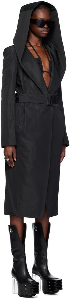 Black Minimal Slim Drella Coat – On Sale Now with Up to 78% Off