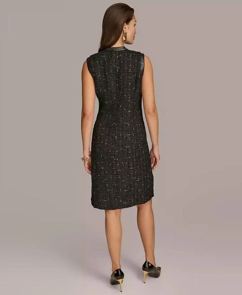 Donna Karan Women's Faux Leather-Trim Sheath Dress 2
