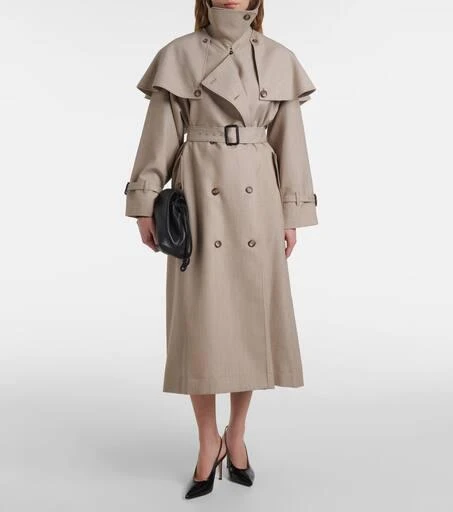 Altuzarra Billie caped virgin wool trench coat 6