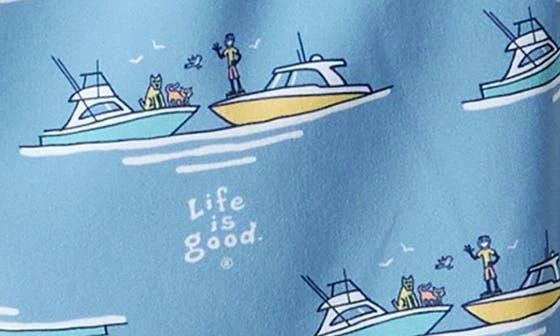 LIFE IS GOOD Jake Boat Print Boardshorts 4