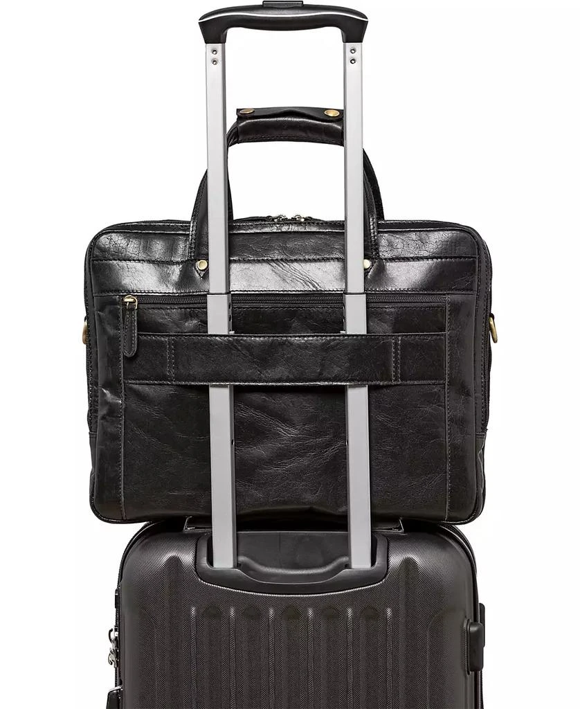 Mancini Leather Goods Men's Triple Compartment Briefcase 6