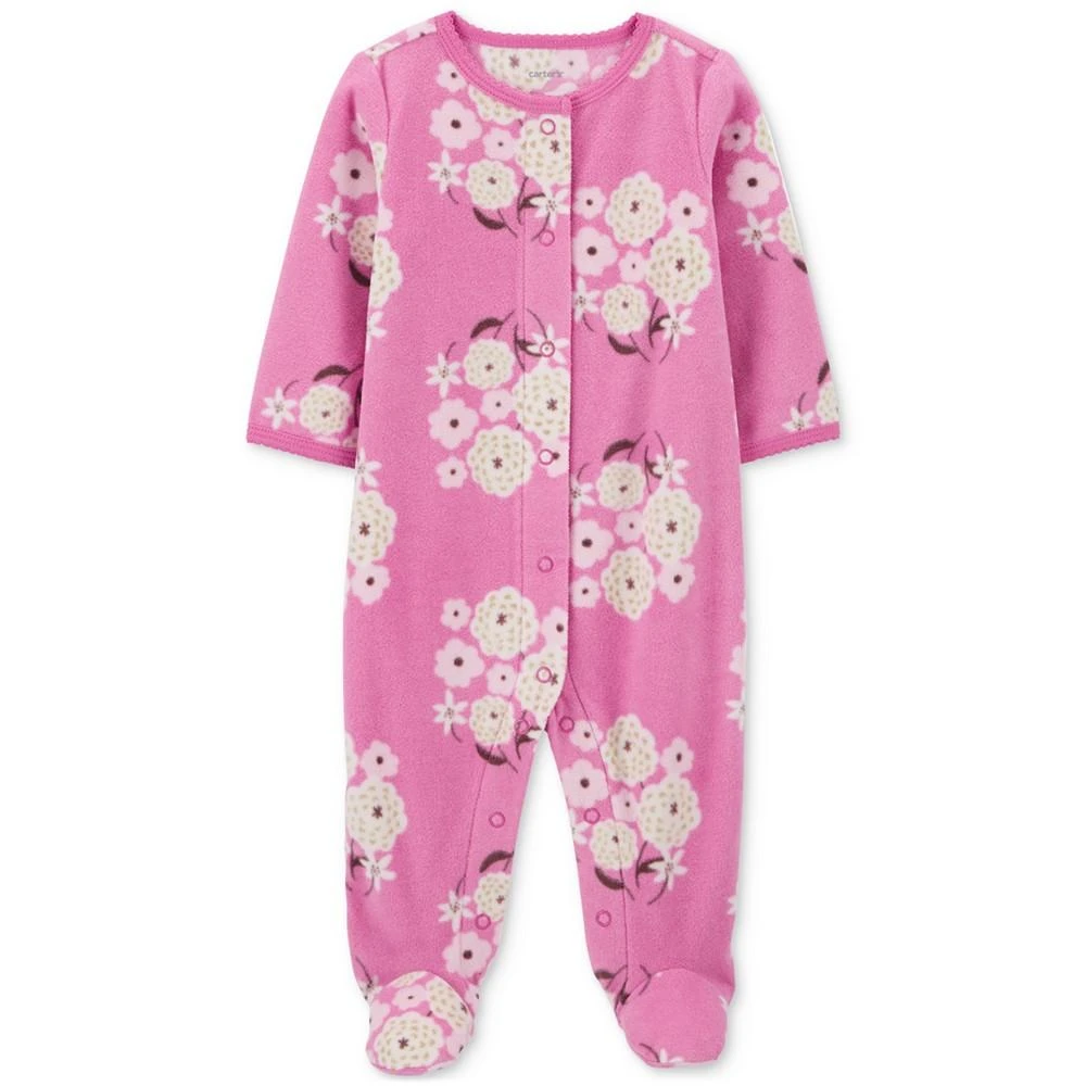 Carter's Baby Girls Floral Snap-Up Fleece Sleep & Play Footed Coverall 1