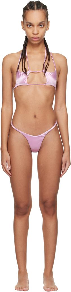 Isa Boulder Pink Argyle & Forward Satin Bikini