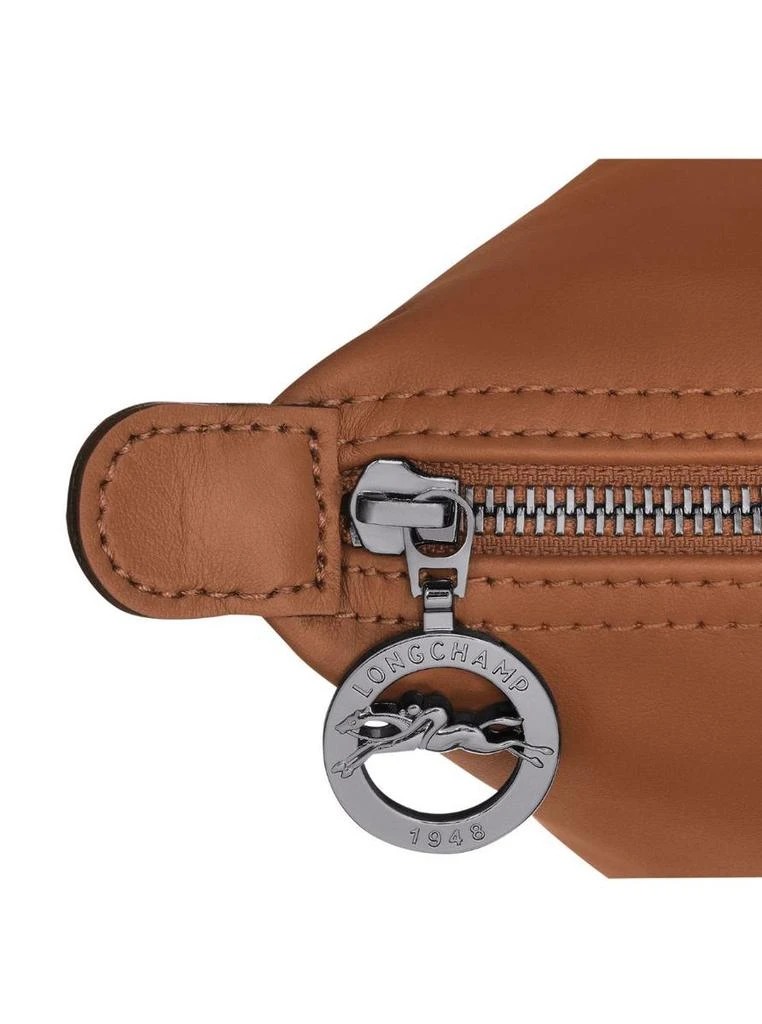 Longchamp 'M Le Pliage Original' Brown Handbag With Embossed Logo In Canvas Woman 4