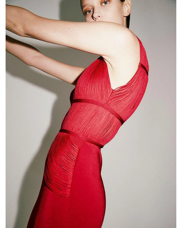 Herve Leger Lillian Draped Fringe Gown 3