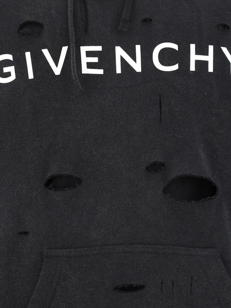 Givenchy Givenchy Distressed Logo Printed Drawstring Hoodie 3