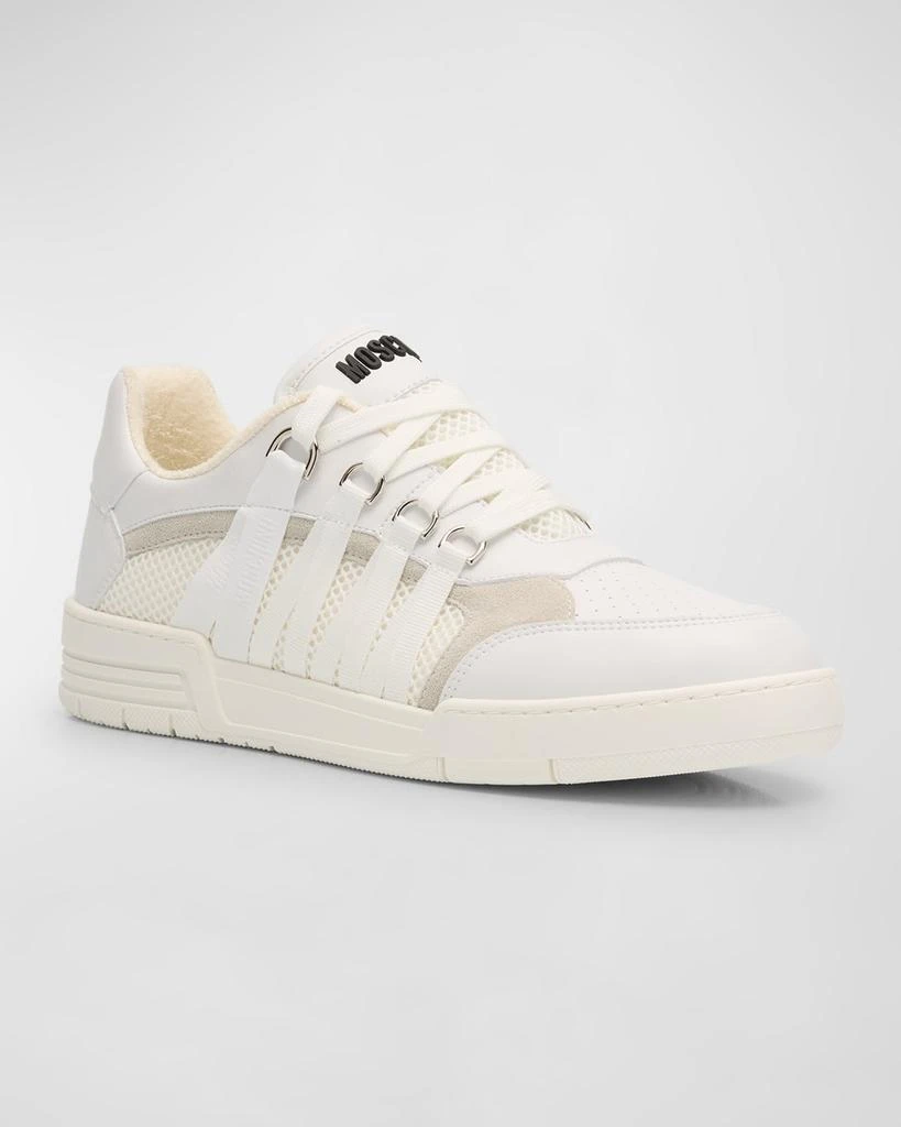 Moschino Men's Streetball Mesh and Leather Low-Top Sneakers 3