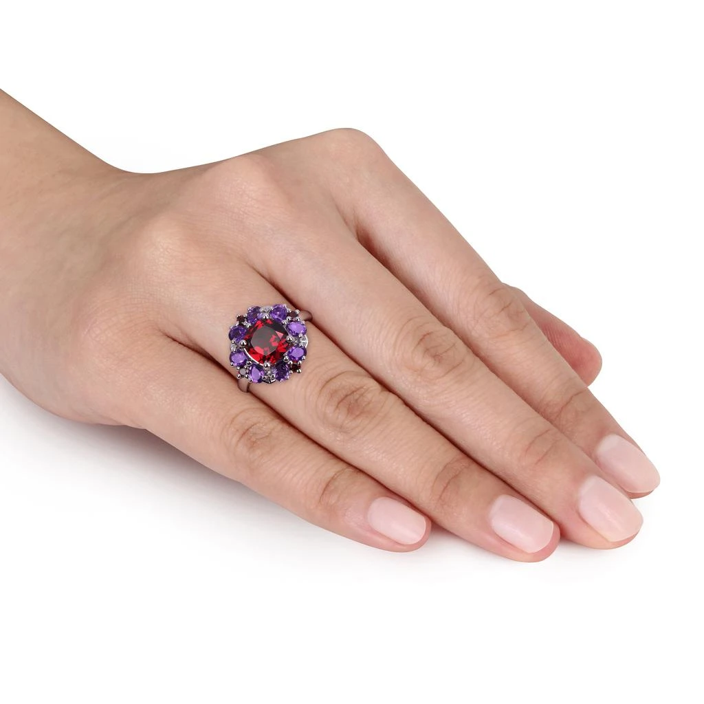 Mimi
Max 4 2/5ct TGW Garnet and African Amethyst Quatrefoil Floral Ring in Sterling Silver 2