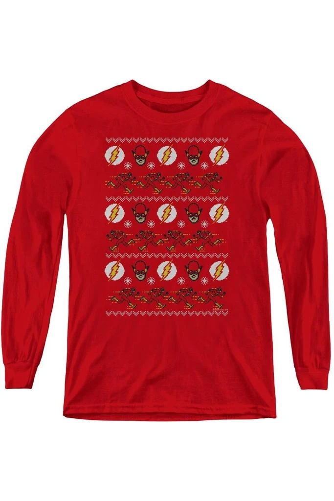 Gildan DC Comics Flash The Flash Ugly Christmas Sweater Youth Long Sleeve Sweatshirt 1