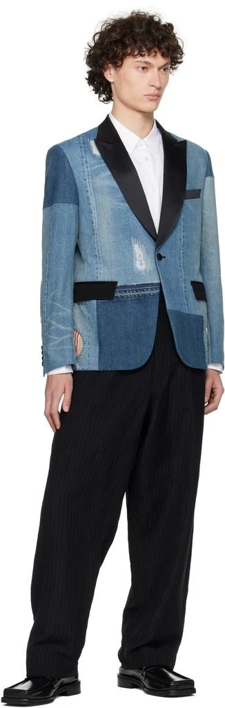 Junya Watanabe Blue Patchwork Denim Blazer 4