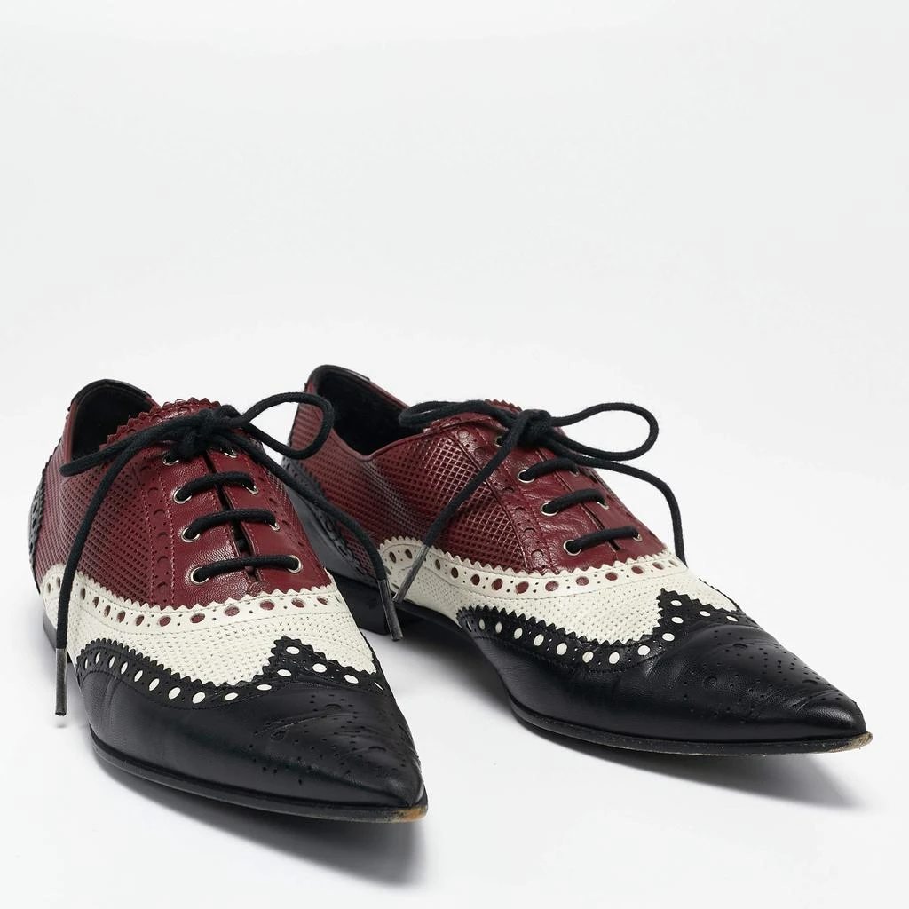 Gucci Gucci Multicolor Leather Pointed Toe Brogue Oxford Size 36 4