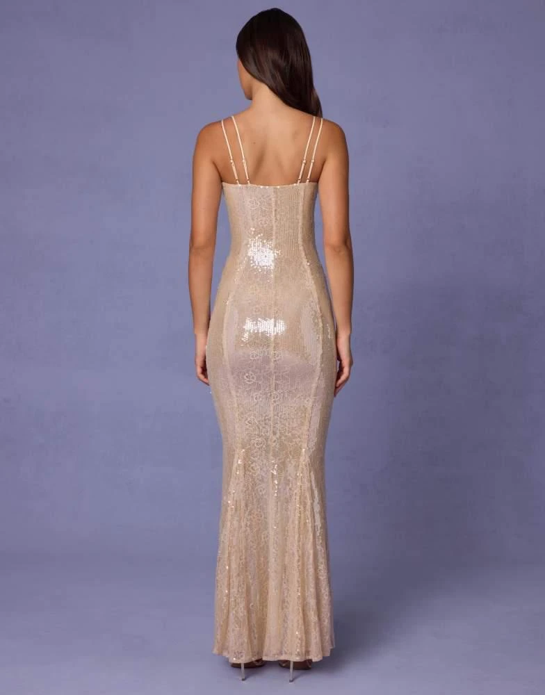 oh polly silver glitter dress Jasella Embellished Corset Gown in Silver