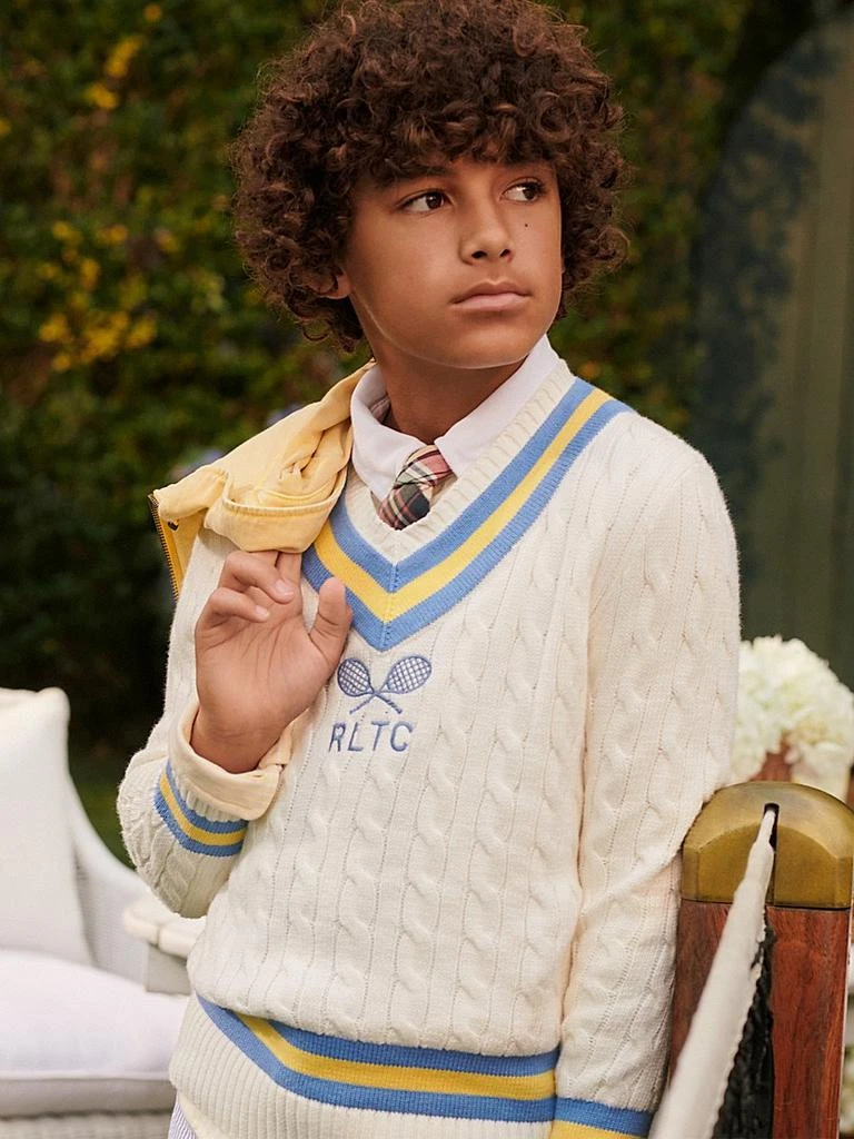 Ralph Lauren Little Boy's &amp; Boy's Tennis Club V-Neck Sweater 4