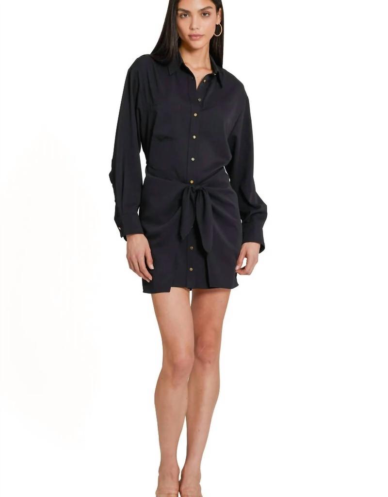 Amanda Uprichard Long Sleeve Lindy Dress In Black