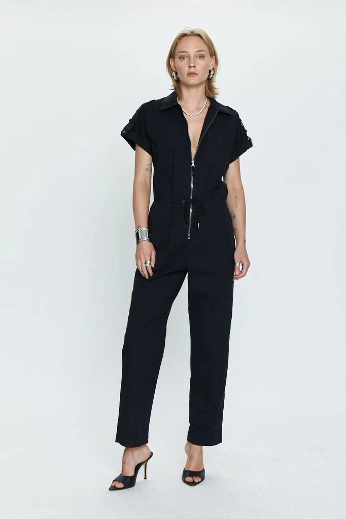 Pistola Denim Jordan Short Sleeve Zip Front Jumpsuit - Fade to Black 2