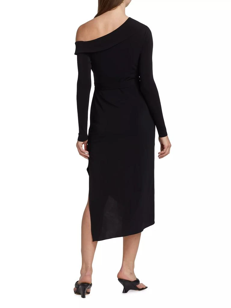 Halston Eden One-Shoulder Jersey Midi-Dress 5