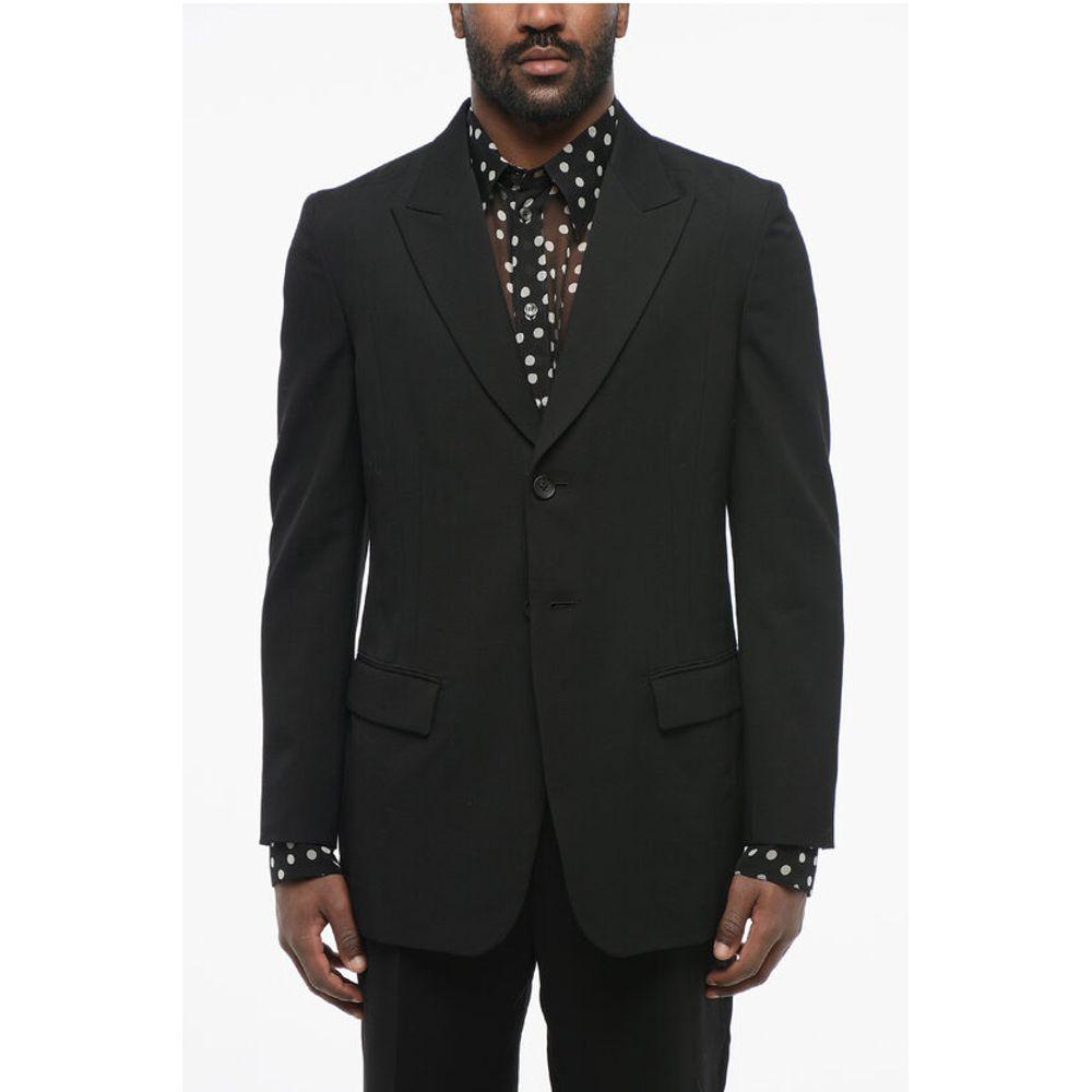 YOHJI YAMAMOTO Half-lined Wool Blazer with Peak Men's Lapel
