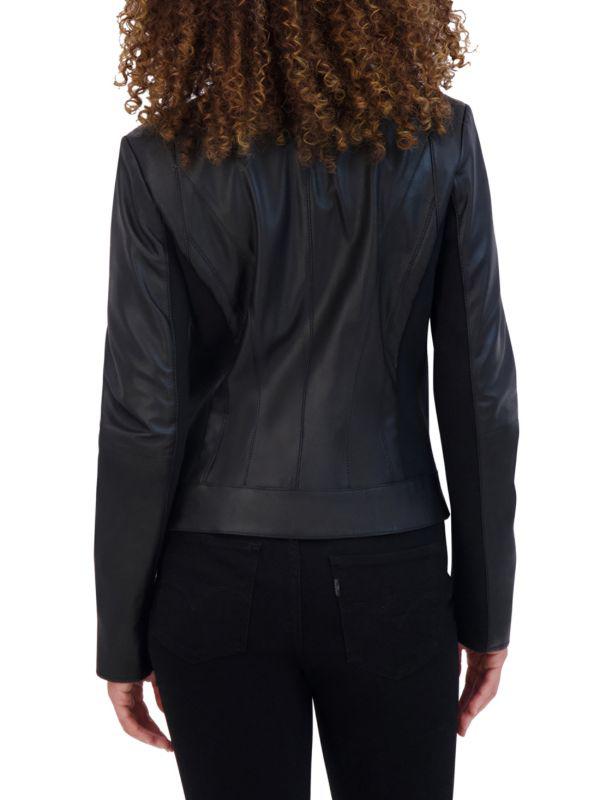 Andrew Marc Avril Leather Moto Jacket