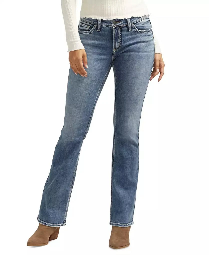 Silver Jeans Co. Women's Elyse Mid-Rise Comfort Fit Slim Bootcut Jeans 1