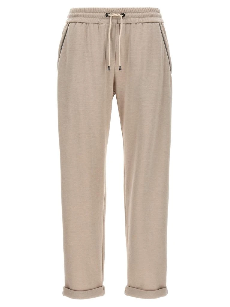 Brunello Cucinelli Brunello Cucinelli Monili Cropped-Leg Track Pants 1