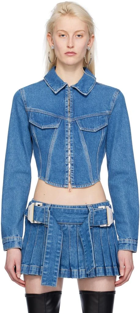 Dion Lee Blue Corset Denim Jacket 1