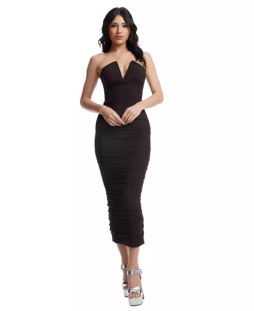 Dress The Population Women's Ferra Strapless Ruched Dress