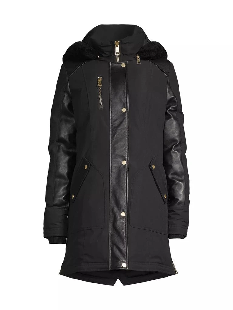 Nicole Benisti Chelsea Hooded Shearling-Embellished Coat 1