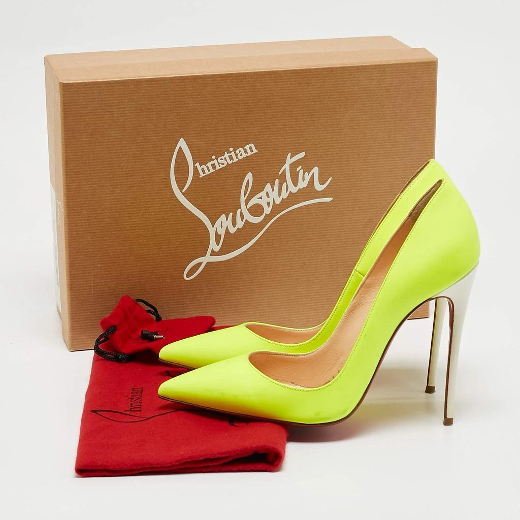 Christian Louboutin Christian Louboutin Neon Green/White Leather Pigalle Follies Pumps Size 36.5 9
