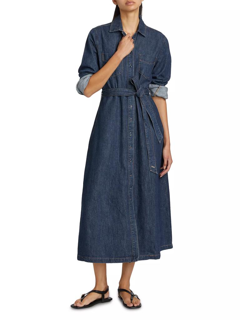The Normal Brand Denim Long-Sleeve Midi-Shirtdress
