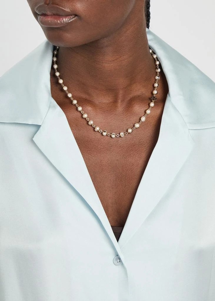 Tory Burch Moondance faux pearl-embellished 18kt gold-plated necklace 2