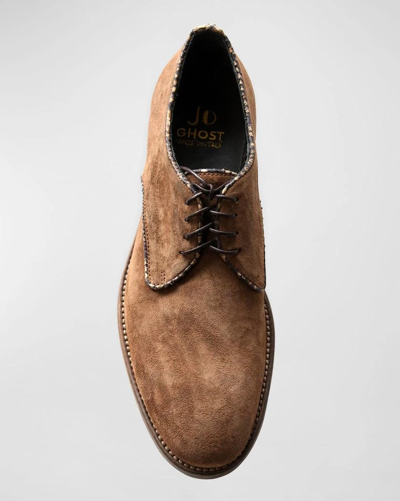 Jo Ghost Men's Washed Suede & Python Derby Shoes 3