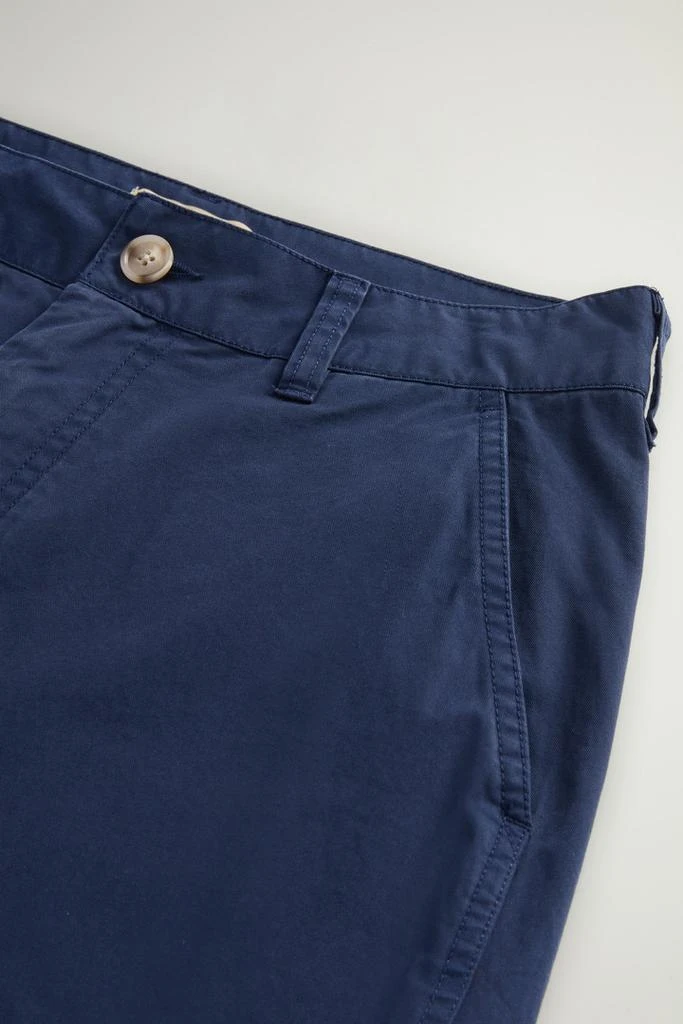 Woolrich Garment-Dyed Pure Cotton Chino Pants - Women - Blue 3