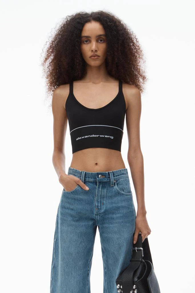 LOGO ELASTIC BRA IN RIBBED JERSEY