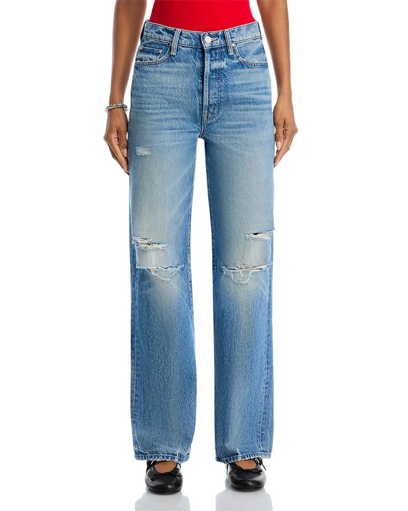 MOTHER The Rambler Sneak High Rise Wide Straight Jeans in Tcb 7