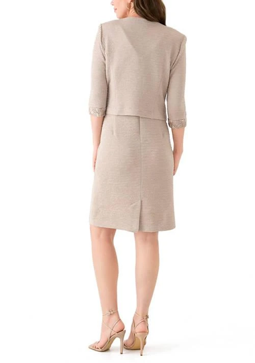 Maya Brooke Brooke Womens Sequin Embroidered Textured Jacket Dress 2