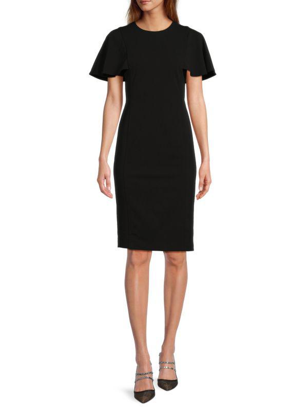Calvin Klein Flutter Sleeve Sheath Dress - Dresses \u0026 Skirts - BeyondStyle