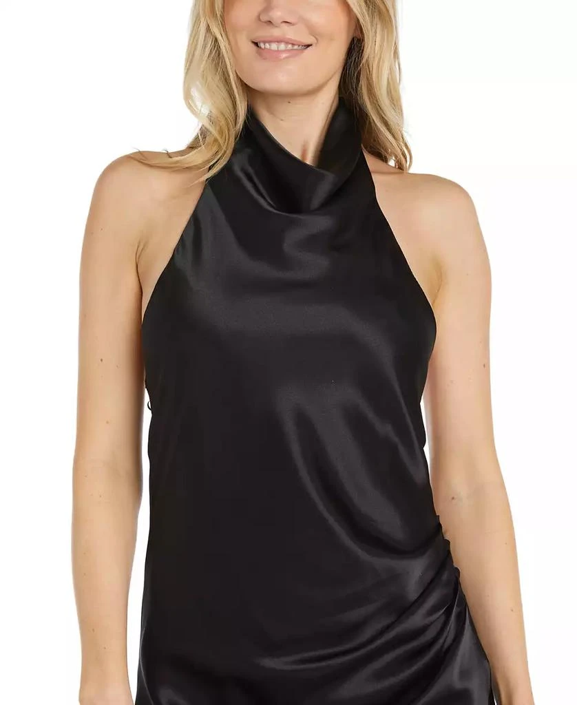 Morgan & Company Juniors' High-Neck Satin Mini Dress 3