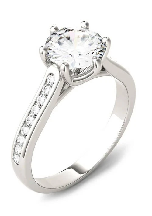 Charles 
Colvard 1.68 ct. t.w. Lab Created Moissanite Engagement Ring in 14K White Gold 2