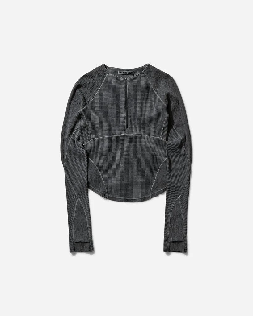 Hyein Seo Women's Half-Zip Raglan Top Charcoal 1