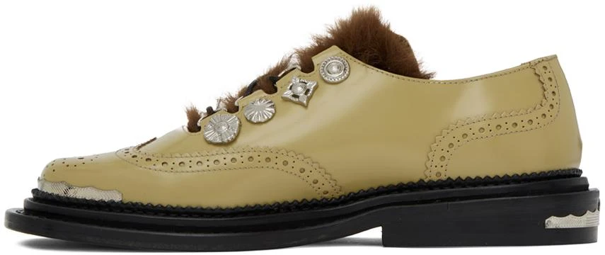 Toga Virilis Khaki Leather Oxfords 3
