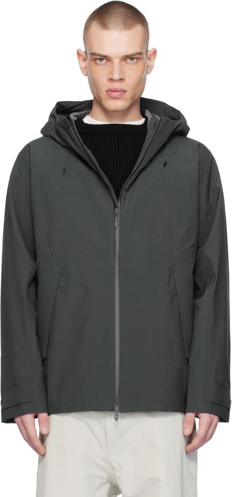 DESCENTE Gray Hard Shell Wool Jacket