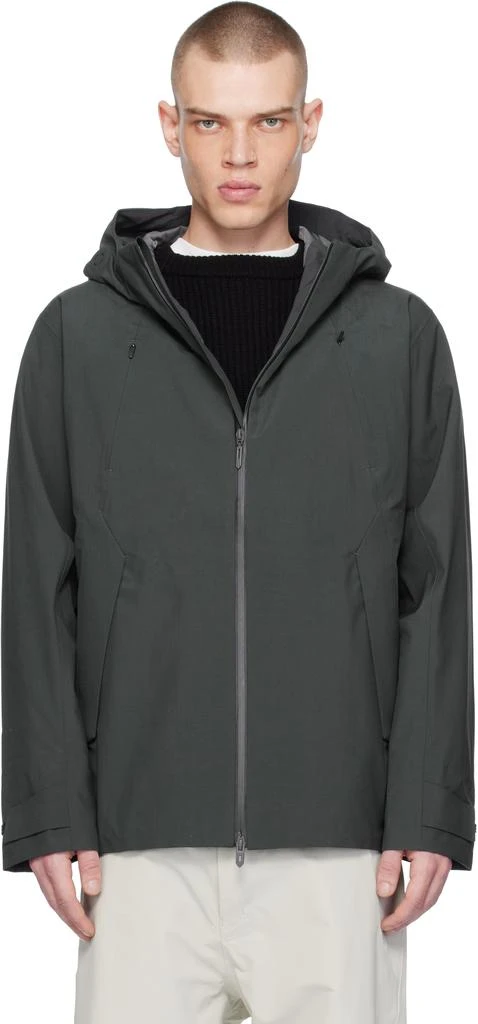DESCENTE Gray Hard Shell Wool Jacket 1