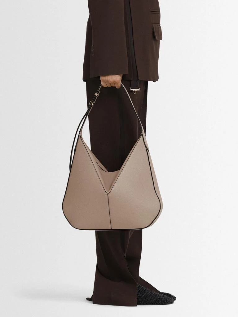 VALEXTRA Small Vivi Leather Hobo Bag 1